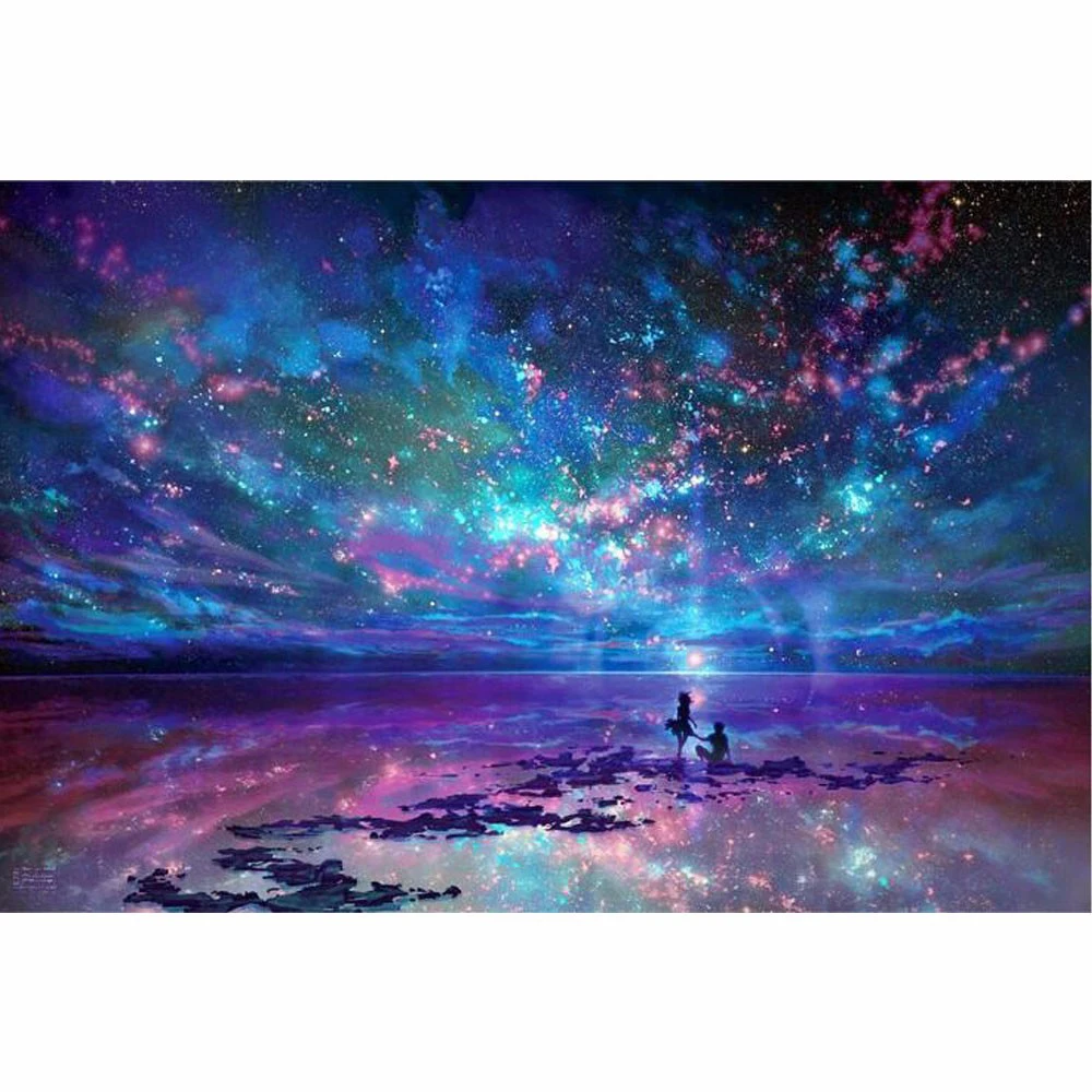 Diy diamond painted cross stitch cosmic landscape crystal needle drill zhuistar decoration | Дом и сад