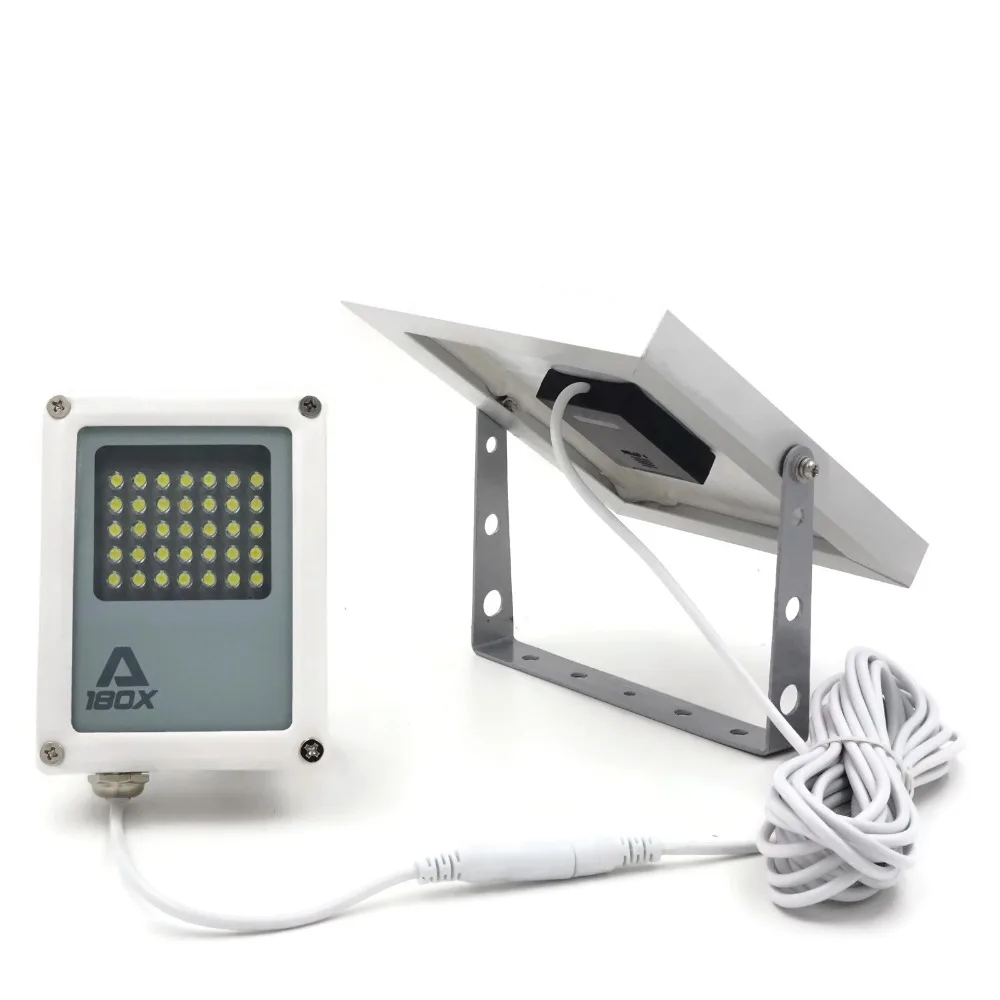 Mini Alpha 180X 35 LED 5m Cable Automatic Waterproof Solar Flag Pole Flood Light 3 Power Modes for Outdoor | Лампы и освещение