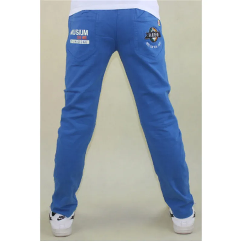A style blue Штаны для мальчиков на весну, осень и Лето Повседневные Хлопковые Штаны детские школьные штаны для подростков цвет синий, оранжевый, хаки, зеленый, желтый - Цвет: A style blue