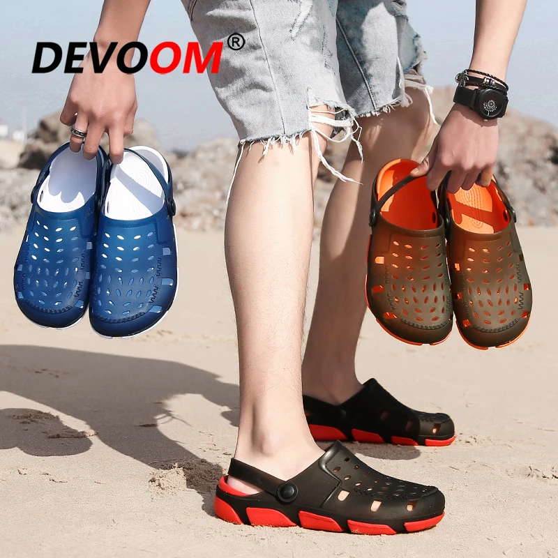 2019 Men Beach Shoes Sport Sandals Outdoor Summer Aqua Garden Jelly Flip Flops Quick Drying Soft Slippers 45 | Спорт и развлечения
