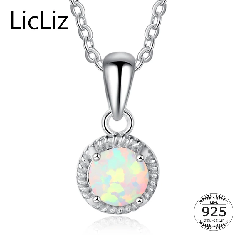 Lililiz 925 Серебряный Опаловый кулон ожерелье для женщин натуральный камень пасьянс