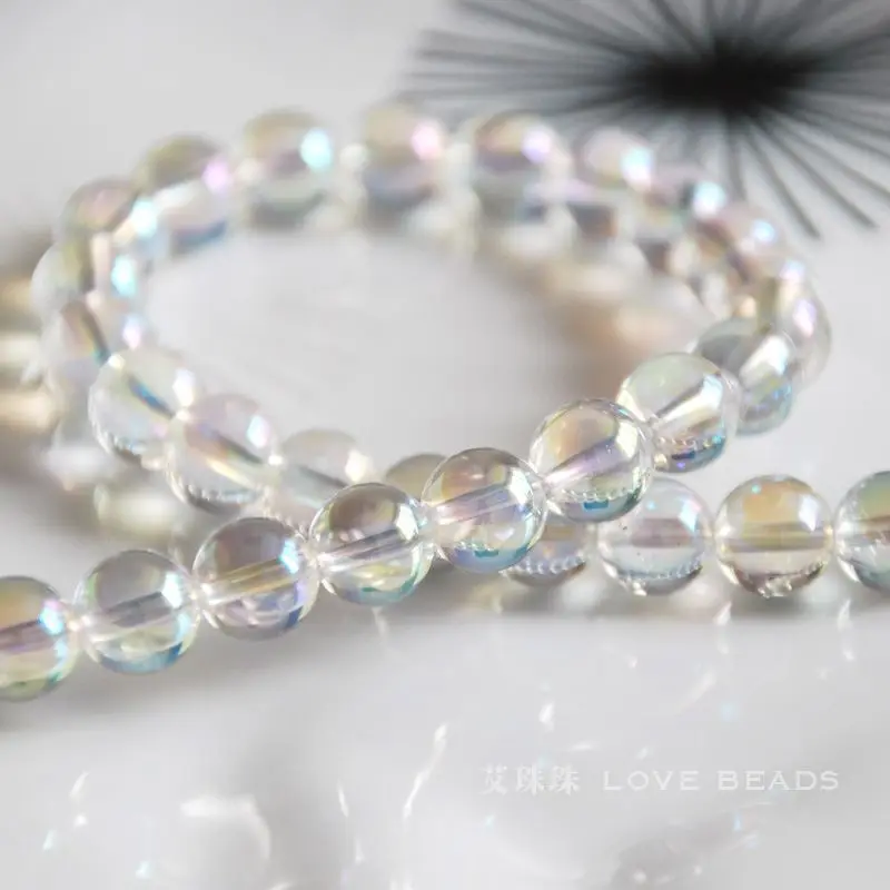 Натуральные круглые бусины водная аура из прозрачного кварца 6 12 мм свободные