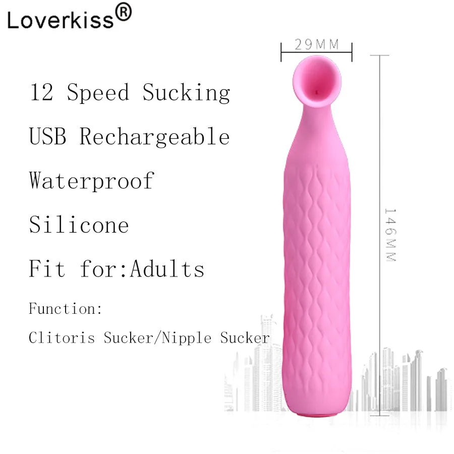 Силиконовый 12 сосущий насос для сосков Loverkiss вибратор с присоской клитора