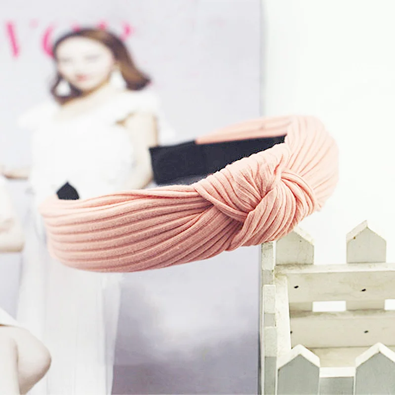 

Fashion Korean New knitted Wide side headband Women Wash headwear adult wild Hair Band Hair Styling Tools