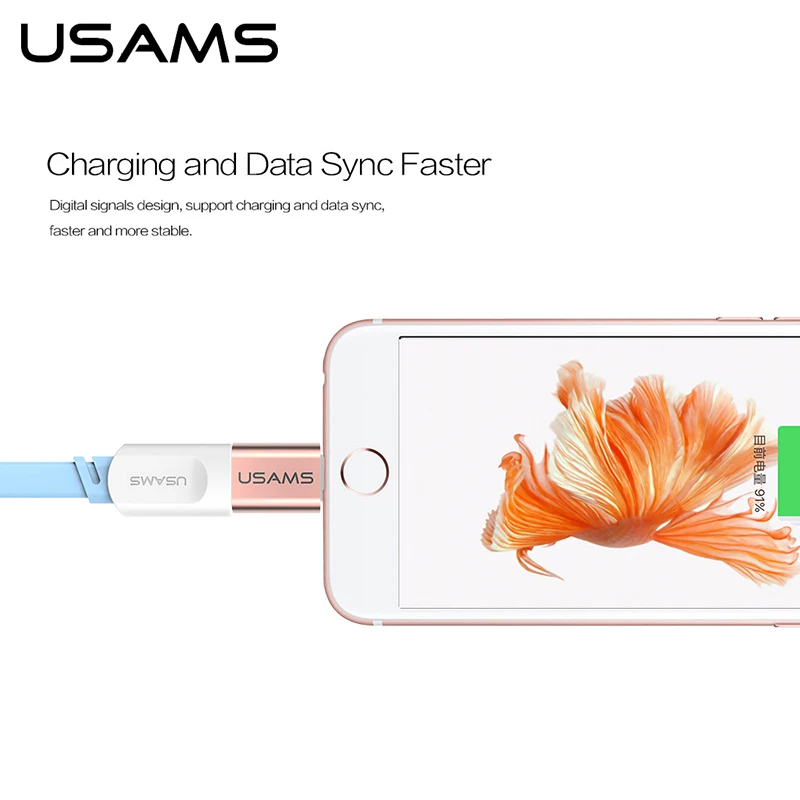 USAMS OTG Adapter for Micro to lightnings connector Data Sync Cable IOS 11 fast Charging iphone X 8 7 6 ipad |