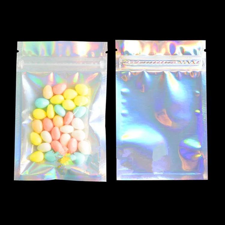 100 шт. элегантный голограмма Алюминий Фольга Ziplock мешок Розничная Кофейные зерна