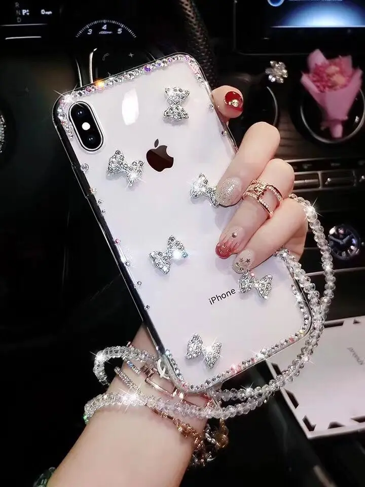 ORYKSZ Fashion Jewelled Glitter Phone Case For iphone XS Max XR X 7 6S 6 8 Plus Cases Silicon Soft Back Cover |