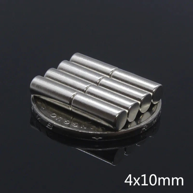 50 шт. дисковый магнит 4x10 мм N35 Круглый цилиндр Сильный диск NdFeB редкоземельный 4*10
