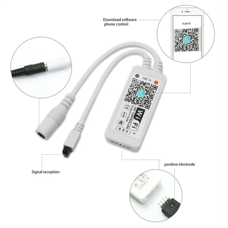 BOLEDENGYE RGB5050 30led/m гибкая лента светодиодная 5 м 10 полоса света полный комплект + WiFI