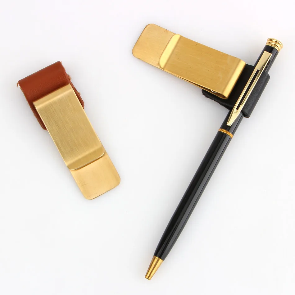 Металл латунь клипсовый держатель для Винтаж натуральная кожа дорожная записная