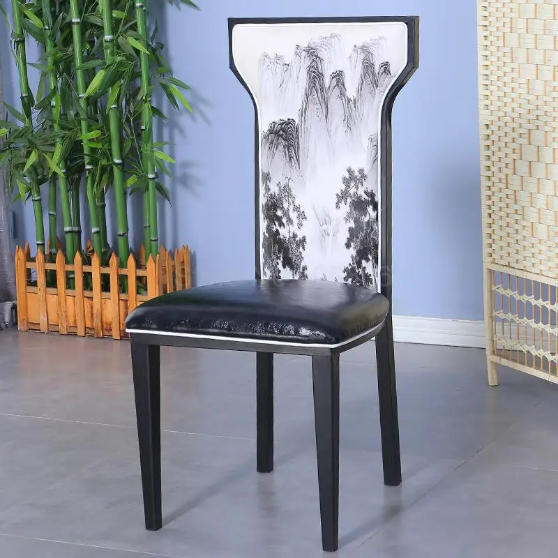 New Chinese Chair Hotel Restaurant Box Theme Classical Simple Hot Pot Restaurant Light Luxury Hotel Dining Chair 4 Starting - Цвет: ml6