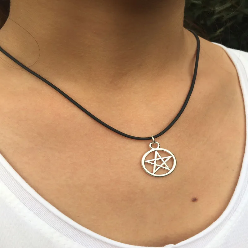 ZHU RU 2018 Women star pentagram Religious imprint Necklaces &amp Pendants Necklace Charm Bar statement for girl gift | Украшения и