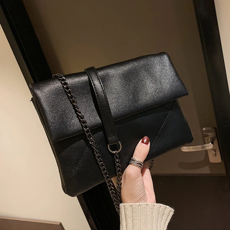 Simple Solid Chain bag 2019 Soft PU Leather Women Handbag luxury designer shoulder bags Fashion Casual Wild Crossbody Bag | Багаж и сумки