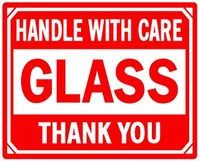 500pcslot 127x102mm handle with care glass thank you shipping labelsticker item no ss30