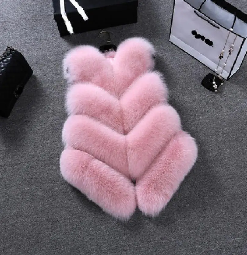 Женское зимнее пальто из искусственного лисьего меха с воротником меха|faux fox fur|pu
