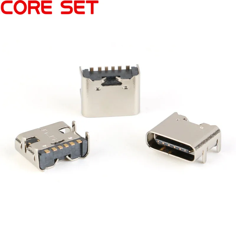 20 шт./лот 6 Pin разъем SMT Micro Тип usb C 3 1 женского размещения микросхема для PCB дизайна