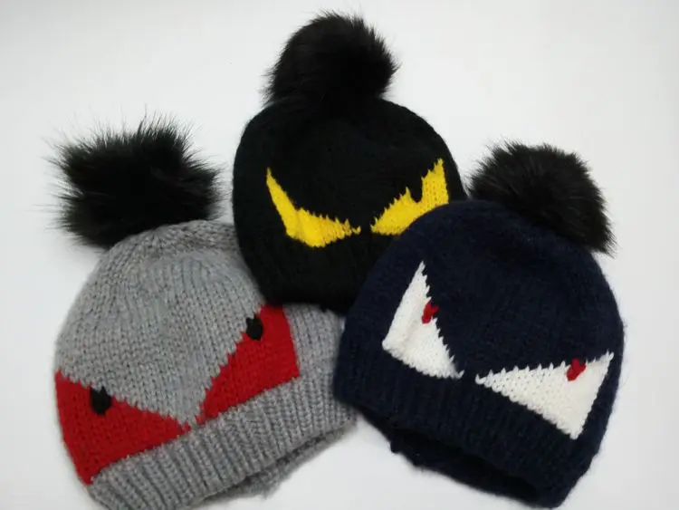 2015 горячие корейских женщин теплая шапка маленький монстр акрил шерсть