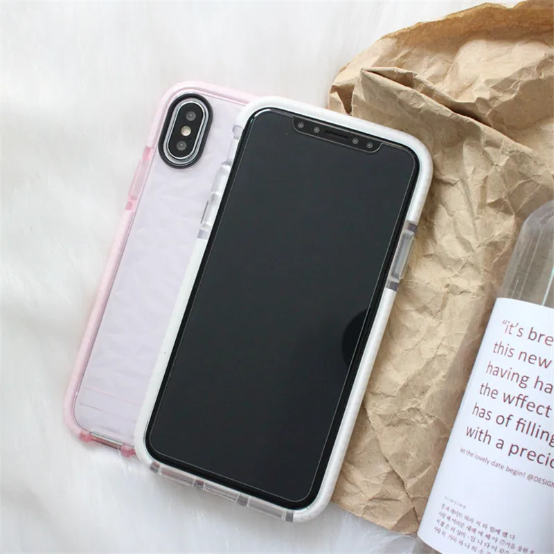 Простой противоударный силиконовый чехол для iPhone X XR XS Max с алмазным узором 6 6s 7 8