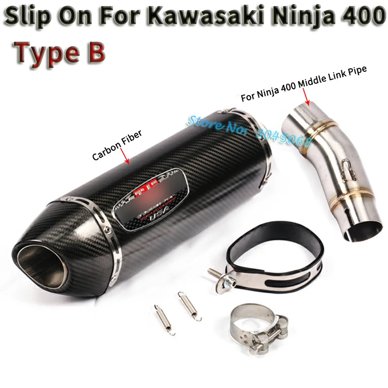 Type B Слипоны для Kawasaki Ninja 400 ABS Z400 EX400 20 мотоцикл Yoshimura выхлоп Escape модифицированный Глушитель Трубы среднего соединения - Цвет: Type B