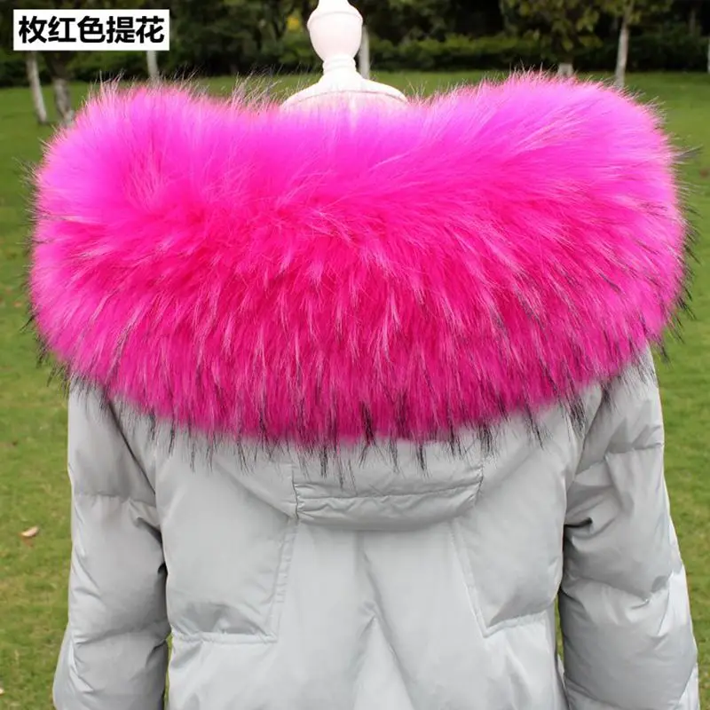 B зимние большие пушистые воротники из искусственного меха женские с капюшоном