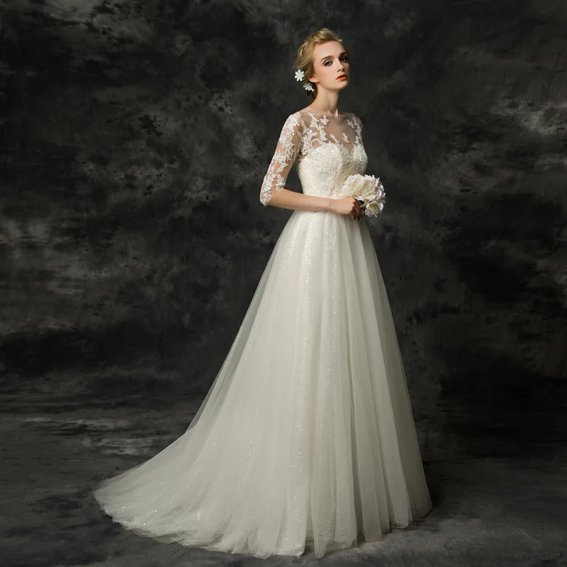 CEEWHY/винтажное свадебное платье с рукавом до локтя платье-Кафтан принцессы Vestido de