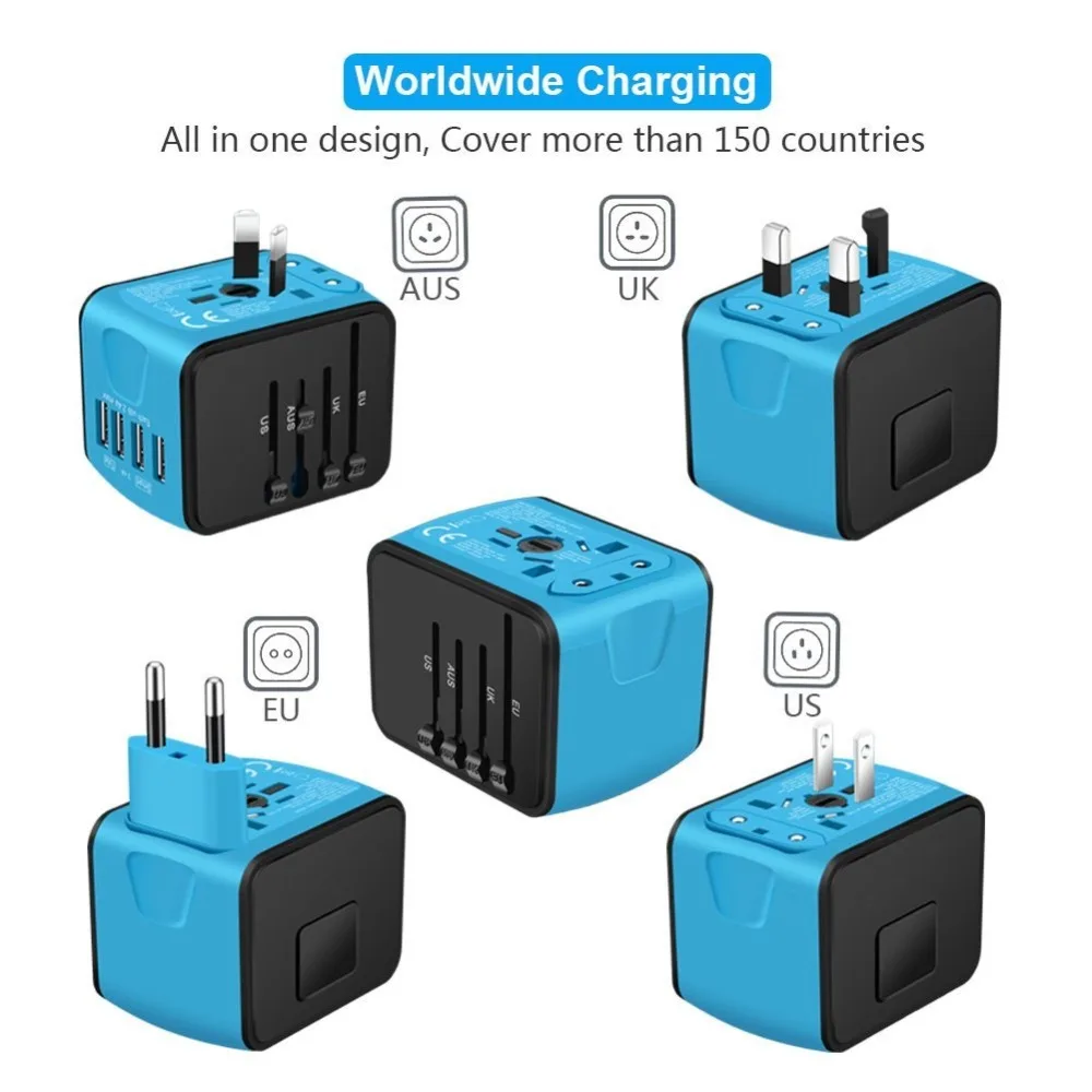 Lgsixe A -104 Universal Travel Adapter 2.4A Dual USB Wall Charger eu to us plug in adaptor EU UK US AU | Электроника