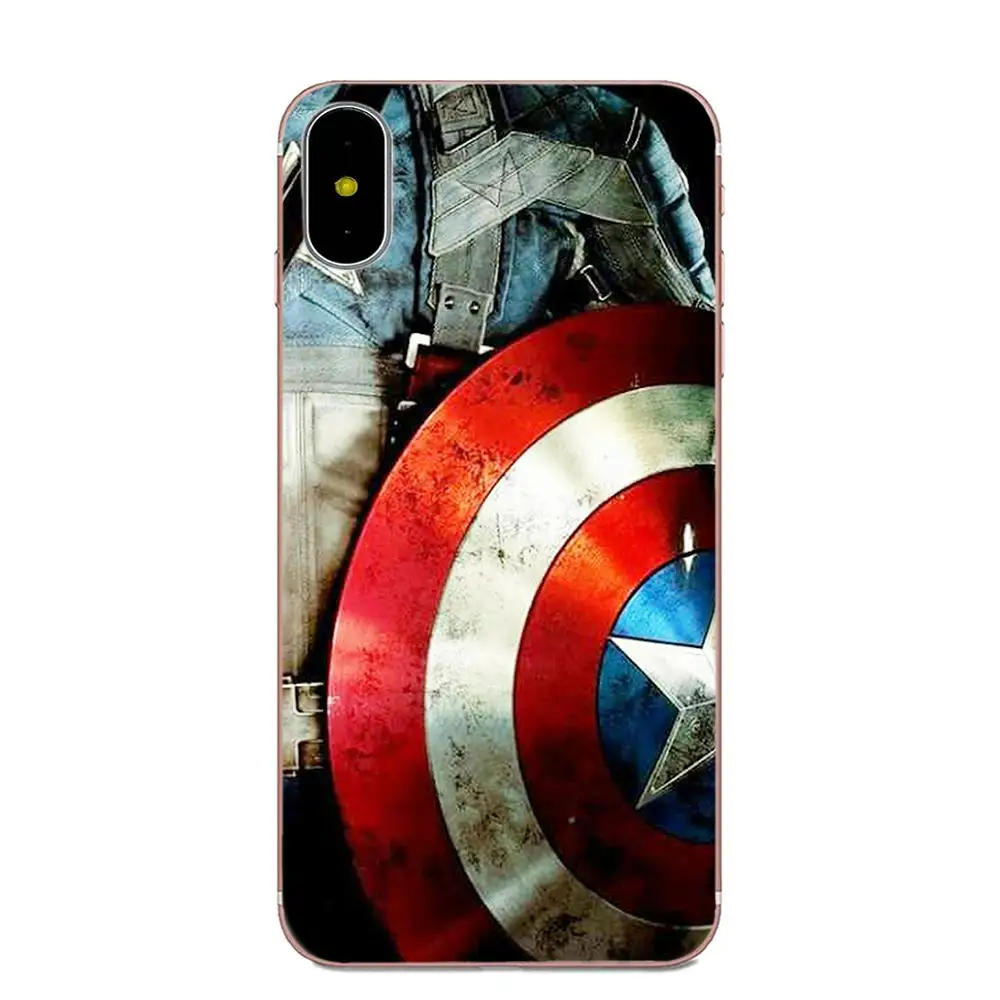 Прозрачный мягкий чехол Captain America Shield для Huawei P8 P9 P10 P20 P30 Mate 7 8 9 10 20 Lite Plus Pro