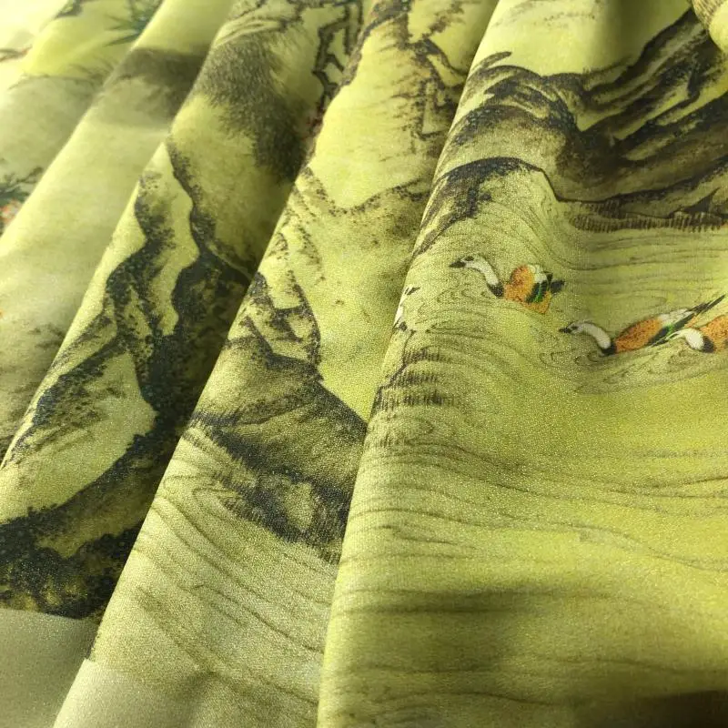 Китайские классические птицы отдают уважение искусственной ткани гладкая