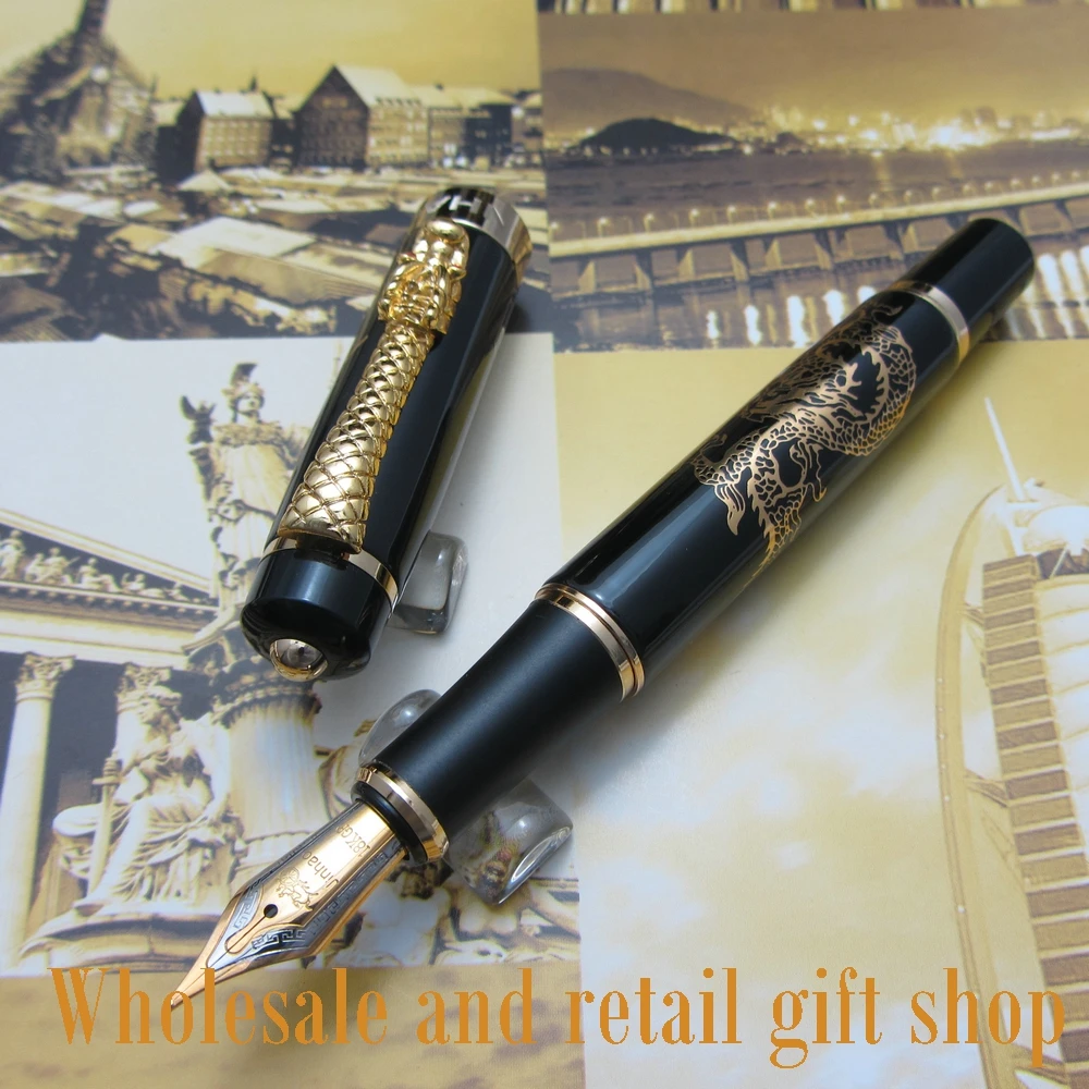 JINHAO K600 гравировка Дракон и дракон клип авторучка металлическая подарочная ручка