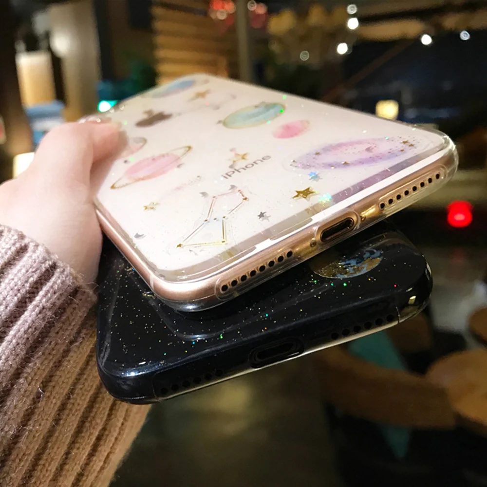 Чехол для телефона Space Planet чехол iPhone X 8 7 Plus прозрачная Мягкая силиконовая задняя