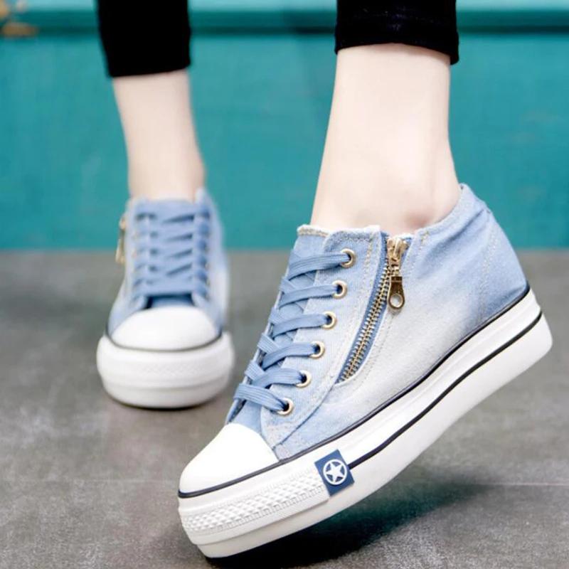 2019 г. новые модные женские туфли на плоской подошве обувь из джинсовой ткани