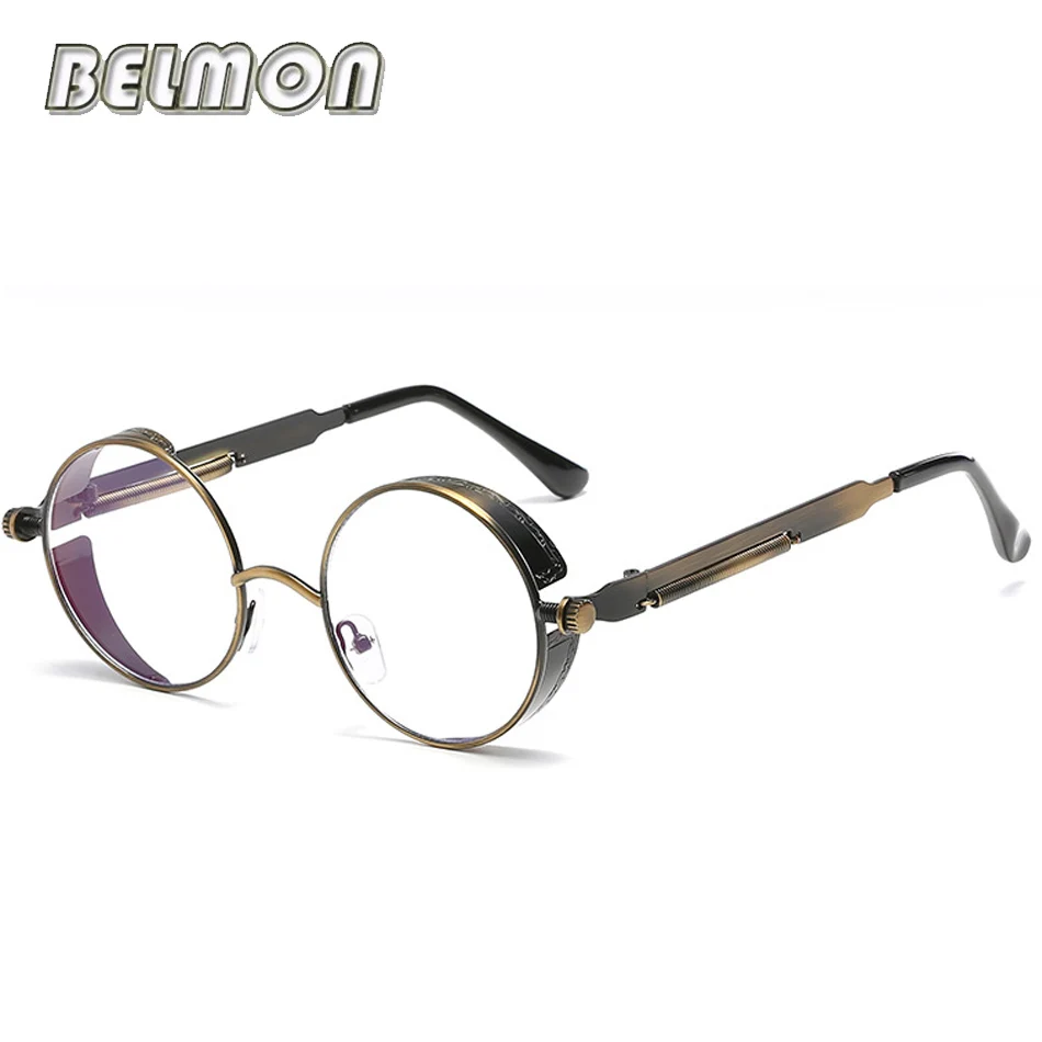 

Steampunk Goggles Sunglasses Men Women Luxury Brand Round Sun Glasses For Ladies Retro Circle Vintage Male Female RS291