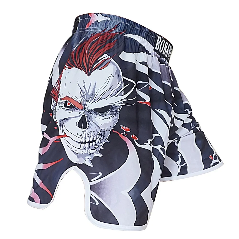 red shorts Шорты ММА с черепами, спортивные тренировочные штаны для бокса, боксерские шорты для тайского бокса, боксео, тайские кикбоксинги, bjj - Цвет: red shorts