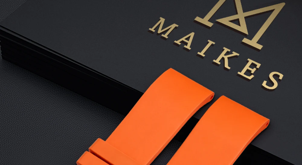 MAIKES, аксессуары для часов, фтороресцентный резиновый ремешок для часов 20 мм, 22 мм, 24 мм, Ремешки для наручных часов, браслет для мужчин, ремешок для часов бренда Casio
