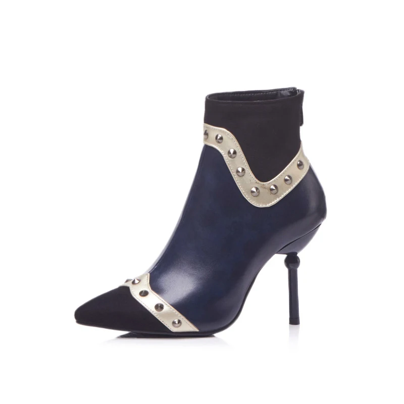 Сезон весна-осень-зима пикантные женские ботильоны из искусственной кожи на