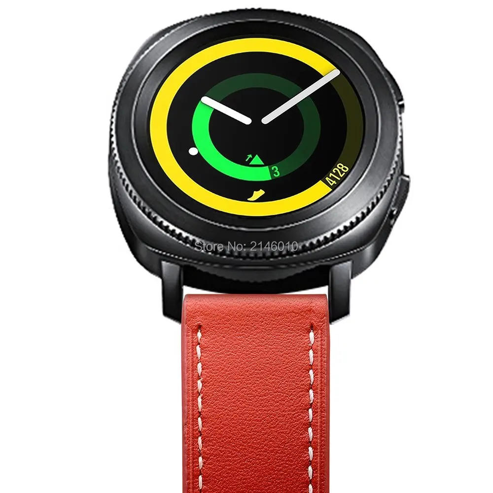 20 мм ремешок из натуральной кожи с пряжкой для Samsung Gear Sport/Garmin Vivoactive 3|replacement band|genuine