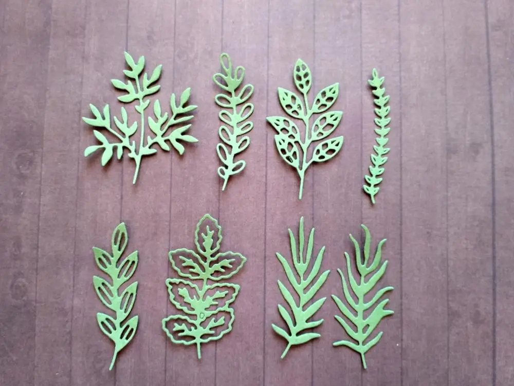 Adv-one 8 шт сосновые листья зеленые растения металлические штампы резка