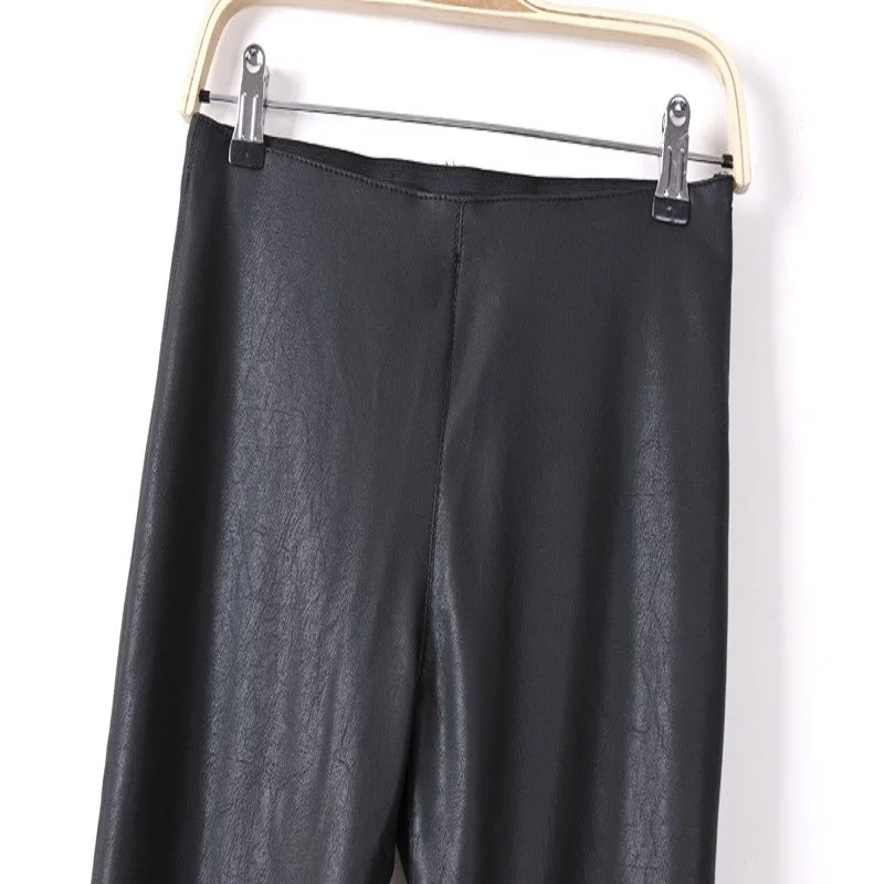 Модные новые кожаные повседневные штаны 2018 женские тонкие леггинсы | Женская