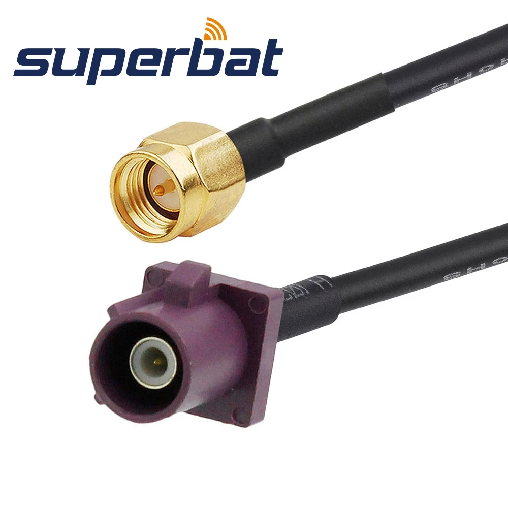 Superbat Fakra &quotD&quot Plug прямо к SMA Мужской прямой кабель Пигтейл RG174 15 см для GSM