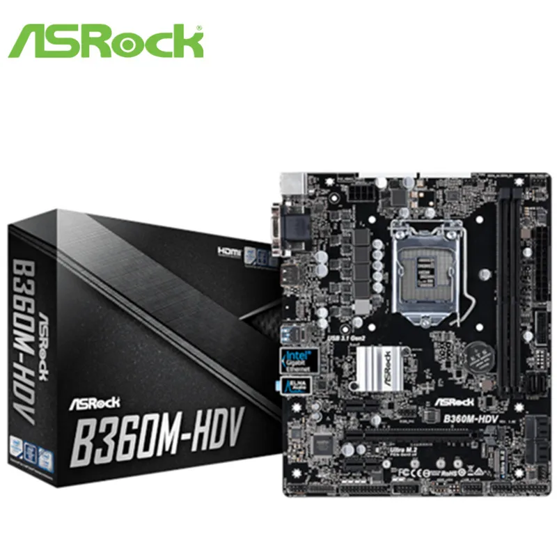 Новая оригинальная материнская плата ASROCK B360M HDV Eight Generation LGA1151 DDR4 с поддержкой
