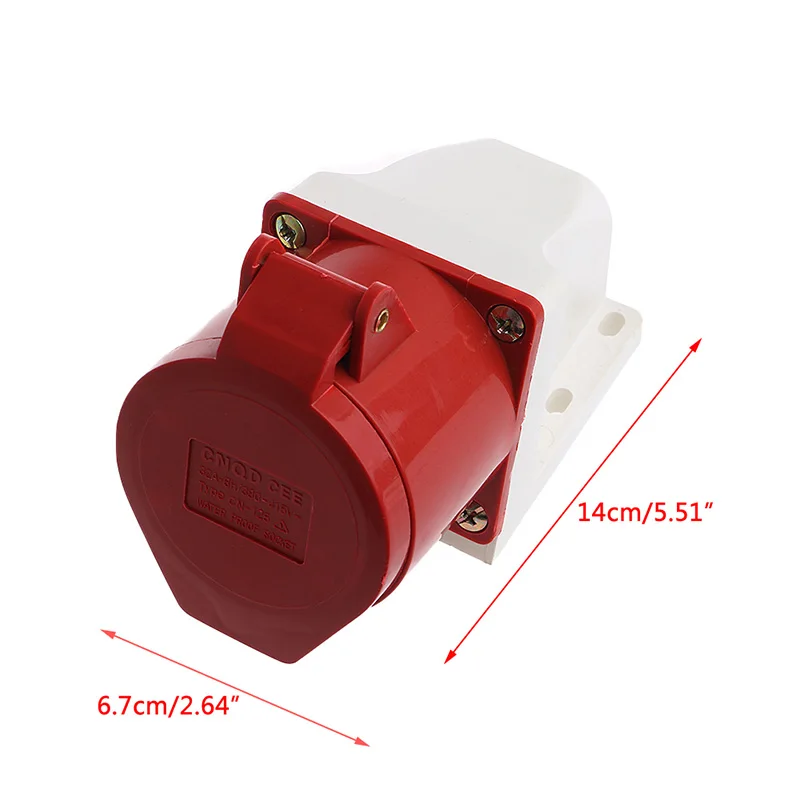 

32 Amp 5pin Industrial Plug & Wall Socket 240-415V Weatherproof IP44 3P+N+E 32A