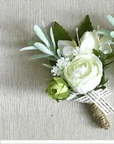 1 piece corsage YO CHO свадебные, для жениха пуговица лацкан булавка цветок бутоньерка Невеста браслет Пром события аксессуары вечерние наручные корсаж белый - Цвет: 1 piece corsage