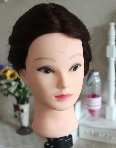 

60cm light brown 100% natural human Hair head mold trim doll head mannequin head practice head with hair