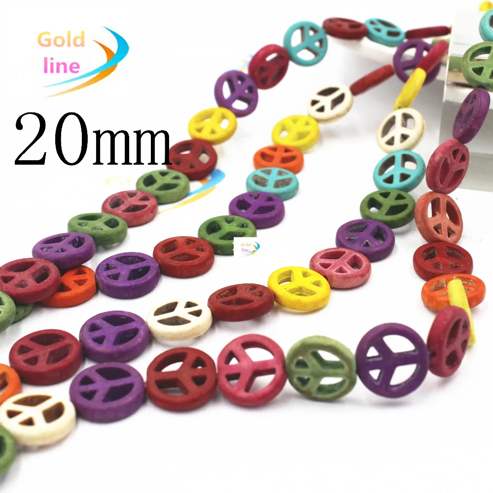 20 мм натуральный знак мира свободные шарики приспосабливать ювелирные изделия