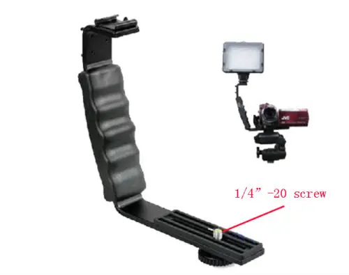 

1/4" L Shape 2 Cold Shoe Bracket Mount Stand Holder LED Video Pentax Hot Camera