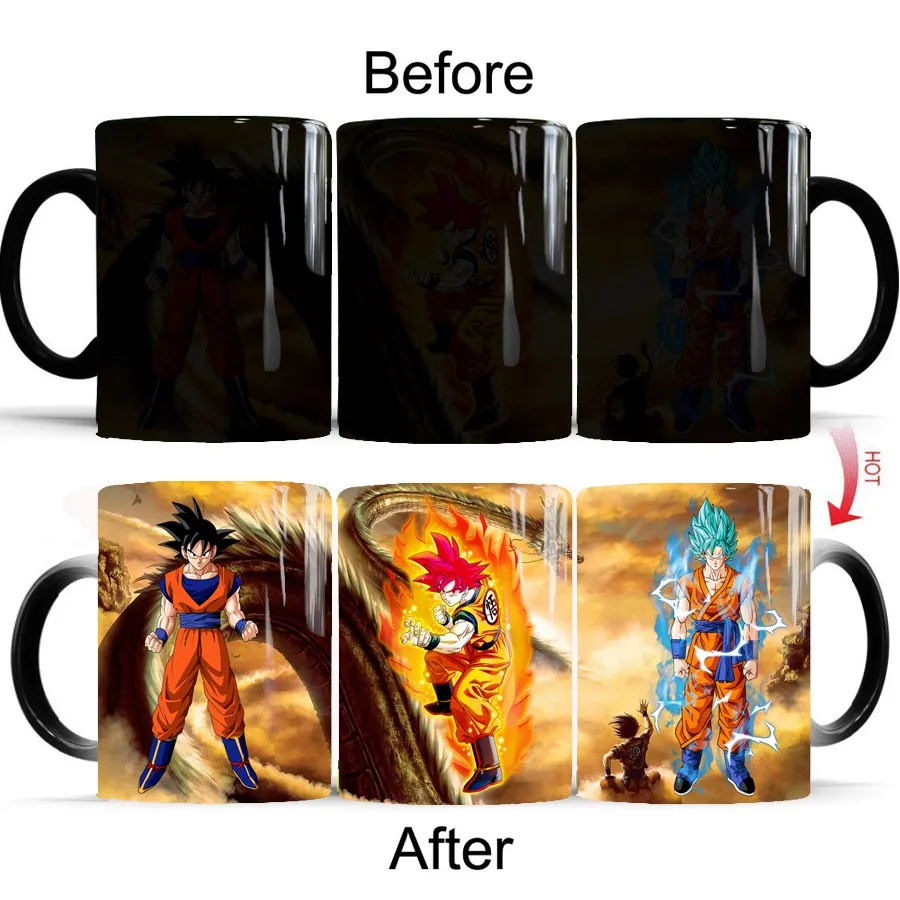 goku Жемчуг дракона супер Гоку Vegata кружка Меняющие цвет кружки кофе чай чашка сюрприз мальчик подарок муженька кружки - Цвет: goku