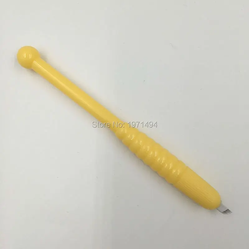 Новейшие 50 шт Одноразовые желтые перманентные макияж бровей ручки для
