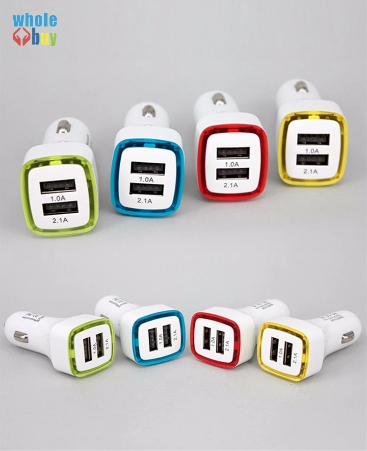 200 шт./партия автомобильное зарядное устройство с двумя USB портами|Зарядные