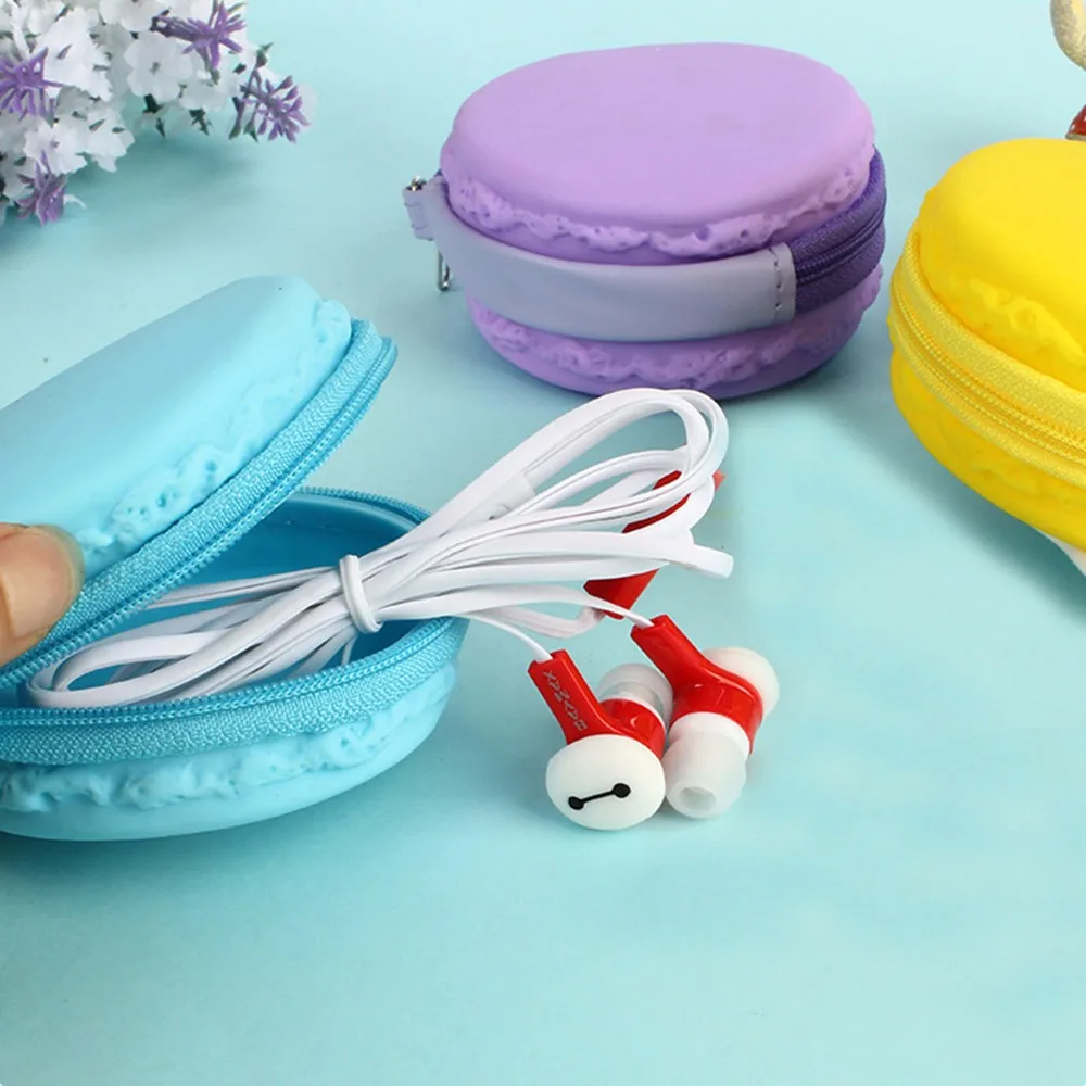 Красочные Macaron портативные наушники провода хранения чехол для наушников коробка сумка Кошельки Кошелек ключ молния Замена чехол для хранения HG0257
