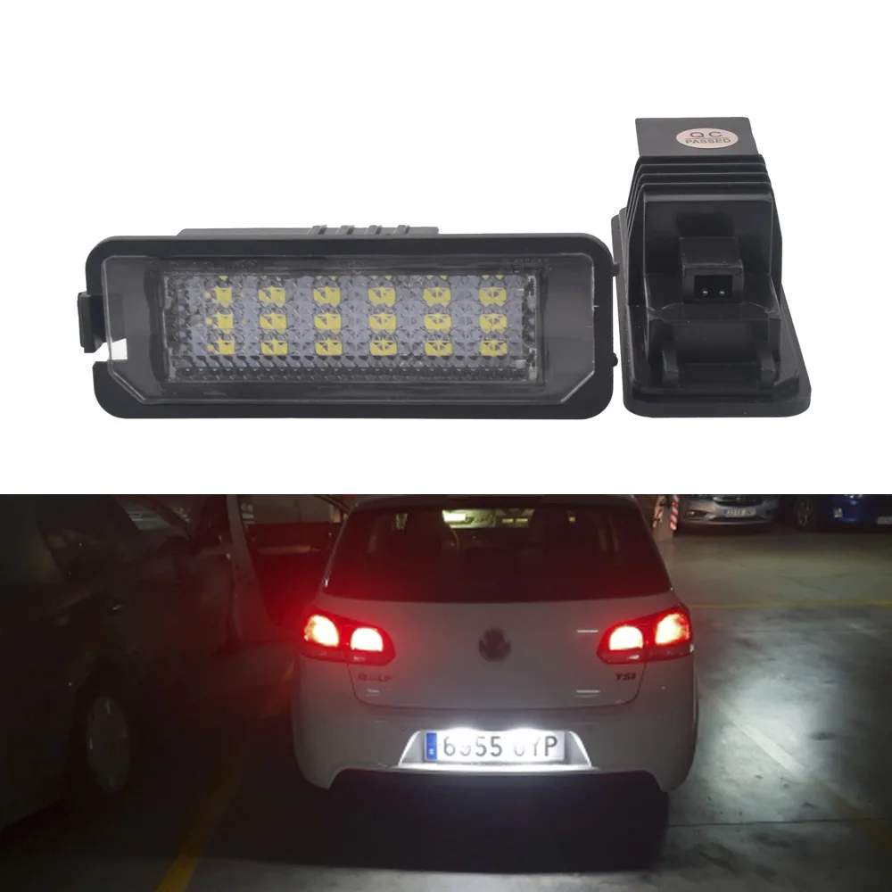 

2x Car LED License Plate Light Canbus For VW Golf 6 VI 5 V GTI Passat B6 CC For Seat Leon Altea for Skoda Touran Transpiarter T5
